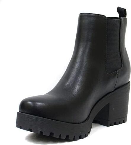 Soda Top Shoes Jaber Ankle Boot W Lug Sole Elastic Gore and Chunky Heel in Saudi Arabia