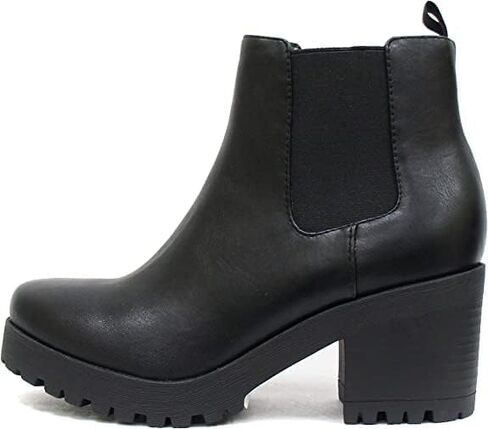 Soda Top Shoes Jaber Ankle Boot W Lug Sole Elastic Gore and Chunky Heel in Saudi Arabia