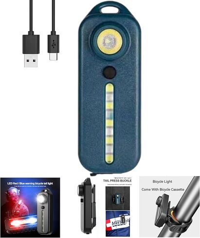 مصباح يدوي صغير بسلسلة مفاتيح USB قابل لإعادة الشحن، صغير جدًا، عالي السطوع 100 لومن، 5 أوضاع، ضوء فلاش EDC خفيف الوزن مع بطارية مدمجة وكابل USB (أسود) in Kuwait