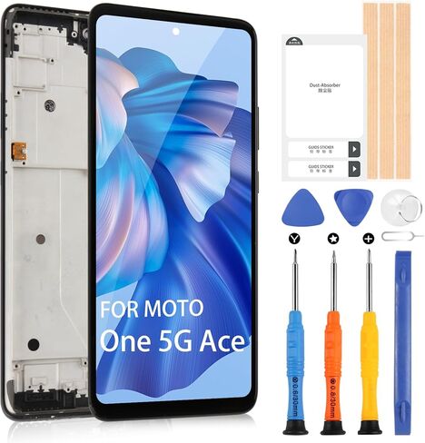استبدال شاشة لهاتف Motorola Moto One 5G Ace، شاشة LCD لهاتف Motorola ONE G 5G XT2113 UW Ace XT2113-2 مجموعة كاملة لشاشة اللمس مع إطار (ليس لـ ONE 5G، ONE 5G UW) in Saudi Arabia