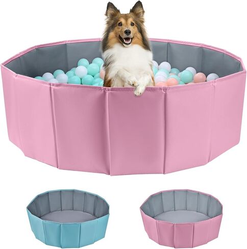 ChengFu Dog Ball Pit, Foldable Ball Pit for Dogs, Ball Pit for Dogs, Dog Ball Pit for All Types of Dogs, Suitable for Indoor and Outdoor Activities (39.37inches in Diameter) in Kuwait