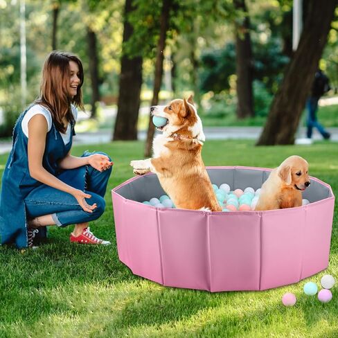 ChengFu Dog Ball Pit, Foldable Ball Pit for Dogs, Ball Pit for Dogs, Dog Ball Pit for All Types of Dogs, Suitable for Indoor and Outdoor Activities (39.37inches in Diameter) in Kuwait