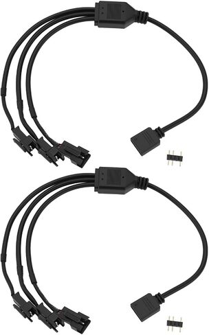 ECSiNG 2Pcs 5V 3Pin ARGB Female to SM Male Adapter Cable 1 to 3 ARGB Split Cable 30CM for PC LED Strips 5 V ARGB Fan Computer Chassis in Saudi Arabia