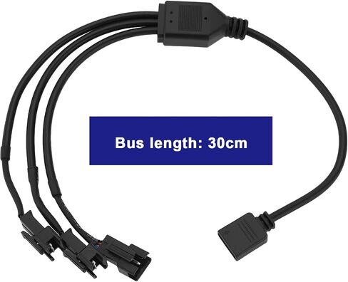 ECSiNG 2Pcs 5V 3Pin ARGB Female to SM Male Adapter Cable 1 to 3 ARGB Split Cable 30CM for PC LED Strips 5 V ARGB Fan Computer Chassis in Saudi Arabia
