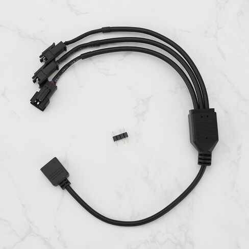 ECSiNG 2Pcs 5V 3Pin ARGB Female to SM Male Adapter Cable 1 to 3 ARGB Split Cable 30CM for PC LED Strips 5 V ARGB Fan Computer Chassis in Saudi Arabia