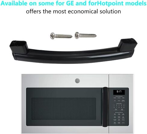 WB15X10278 Black Microwave Oven Door Handle 261300714902 3025557 PS8754175 for GE Hotpoint JNM3161MF2SA JNM3161MF2SA JNM3161MF4SA JNM3161MF4SA JNM3161MF4SA JNM3161RF1SS in Kuwait