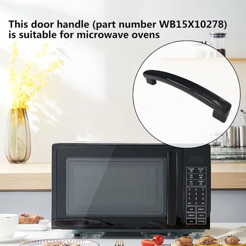 WB15X10278 Black Microwave Oven Door Handle 261300714902 3025557 PS8754175 for GE Hotpoint JNM3161MF2SA JNM3161MF2SA JNM3161MF4SA JNM3161MF4SA JNM3161MF4SA JNM3161RF1SS in Kuwait