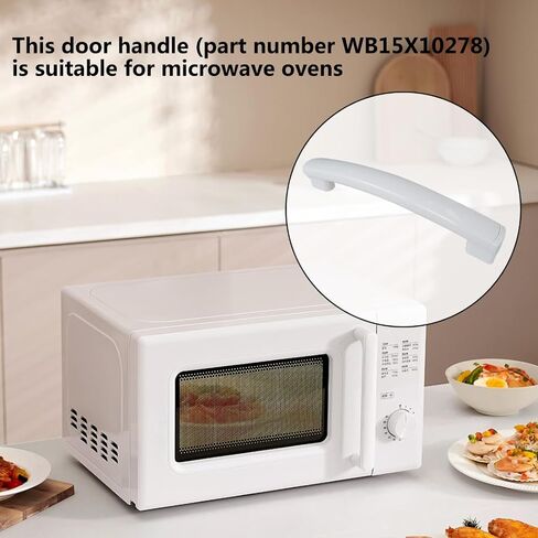 WB15X10278 Black Microwave Oven Door Handle 261300714902 3025557 PS8754175 for GE Hotpoint JNM3161MF2SA JNM3161MF2SA JNM3161MF4SA JNM3161MF4SA JNM3161MF4SA JNM3161RF1SS in Kuwait