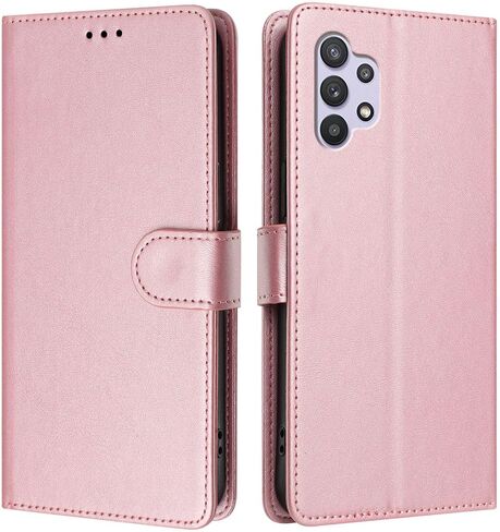 Wallet Case for Samsung Galaxy A32 5G, [RFID Blocking] 3 Card Holder Stand [Shockproof TPU Interior Case] PU Leather Magnetic Protective Flip Case for Galaxy A32 5G, Black YBW in Saudi Arabia