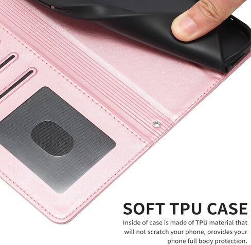 Wallet Case for Samsung Galaxy A32 5G, [RFID Blocking] 3 Card Holder Stand [Shockproof TPU Interior Case] PU Leather Magnetic Protective Flip Case for Galaxy A32 5G, Black YBW in Saudi Arabia