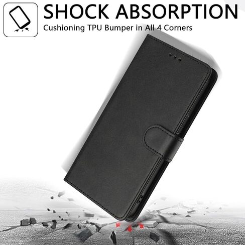 Wallet Case for Samsung Galaxy A32 5G, [RFID Blocking] 3 Card Holder Stand [Shockproof TPU Interior Case] PU Leather Magnetic Protective Flip Case for Galaxy A32 5G, Black YBW in Saudi Arabia