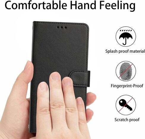 Wallet Case for Samsung Galaxy A32 5G, [RFID Blocking] 3 Card Holder Stand [Shockproof TPU Interior Case] PU Leather Magnetic Protective Flip Case for Galaxy A32 5G, Black YBW in Saudi Arabia