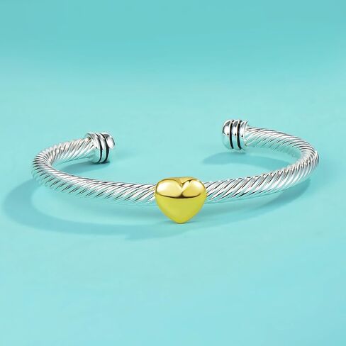 UNY JEWEL Jewelry Make a Statement With Our Two Tone Twisted Cable Wire Ball Weave Cuff Bangle Makes a Thoughtful and Stylish Gift in Saudi Arabia