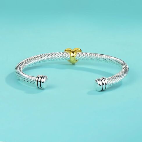 UNY JEWEL Jewelry Make a Statement With Our Two Tone Twisted Cable Wire Ball Weave Cuff Bangle Makes a Thoughtful and Stylish Gift in Saudi Arabia