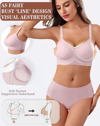 Womens Wireless Bra Push Up Bra for Women Seamless No Underwire Bras Regular & Plus Size Black in Kuwait