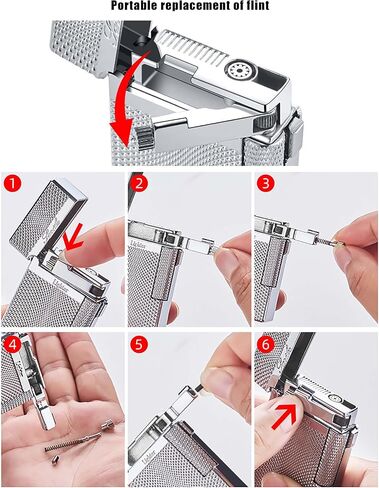 Dual Flame Mode Classic Lighter, Jet Torch Lighter Soft Flame Lighter 2 in 1 Windproof Refillable Butane Lighter for Men Dad Husband Gift Collect,Gold b in Saudi Arabia