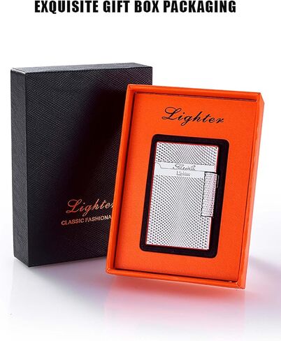 Dual Flame Mode Classic Lighter, Jet Torch Lighter Soft Flame Lighter 2 in 1 Windproof Refillable Butane Lighter for Men Dad Husband Gift Collect,Gold b in Saudi Arabia