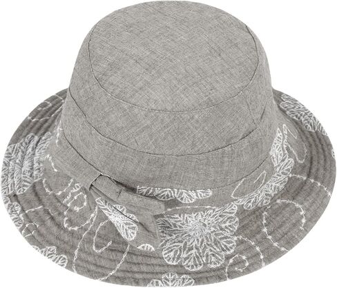 Summer Beach Sun Hats for Women Ladies Wide Brim Floral Cotton Packable Bucket Hat Travel Sun Protection UPF 50+ Hat in Kuwait