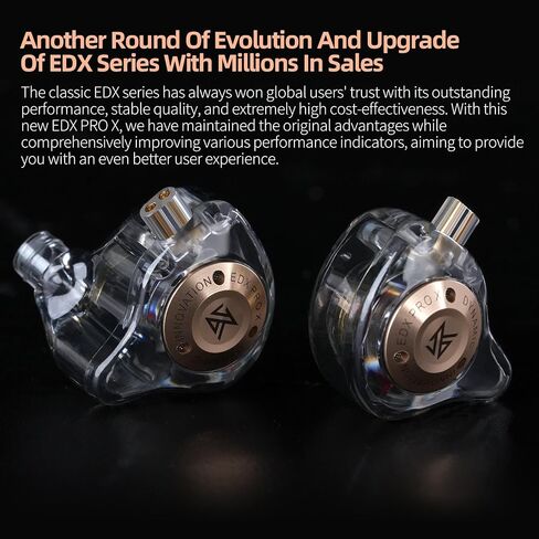 سماعات أذن KZ EDX Pro X، سماعات هاي فاي IEM، صوت جهير عميق داخل الأذن مع كابل قابل للفصل، لمطربين دي جي الصوتي in Saudi Arabia