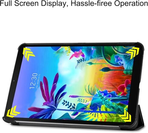 حافظة ذكية لهاتف LG G Pad 5 10.1، غطاء حافظة ذكي خفيف الوزن ثلاثي الطي من Ratesell لجهاز LG G Pad 5 10.1 بوصة إصدار 2019، موديلات LM-T600L، T600L أسود in Saudi Arabia