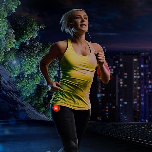 PATIKIL LED Flashlight, Silicone Night Shift Hands Free Clip-on Flashlights Night Safety Running Light for Running, Walking, Sports, Outdoor Emergency, Orange in Kuwait