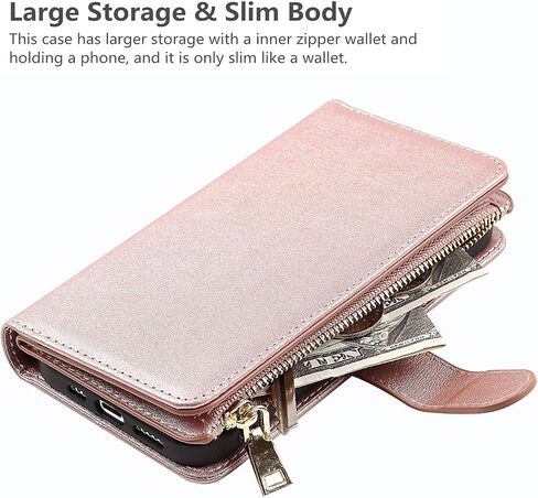 iCoverCase for iPhone 13 Pro Wallet Case with Card Holder and Adjustable Crossbody Lanyard, PU Leather Kickstand Card Slots [Not Detachable] Flip Cover Case 6.1 Inch (Black), Black in Kuwait