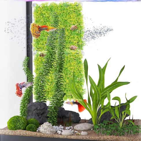 2PCS Hermit Crab Climbing Toys, 10 x 10 Inch Square Plastic Aquarium Grass Mat Decoration with 8 Suction Cups Hermit Crab Plants Lawn Supplies Hermit Crab Hideout Hermit Crab Tank Decor in Saudi Arabia