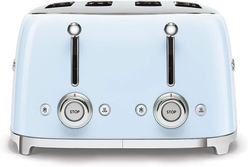 Smeg 50s Retro 4-Slot Toaster TSF03CRUS Bundle with Bamboo Tongs - Cream in Saudi Arabia