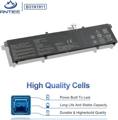 بطارية الكمبيوتر المحمول ANTIEE B31N1911 لـ ASUS VivoBook 14 M413 F413 X413 X421 17 X1702ZA Flip TP420 TP420IA M413DA M413IA M413UA F413JA F413EA F413EP F413FA X413FA X413FF X421EQ X421FA X421IA X421UA in Saudi Arabia