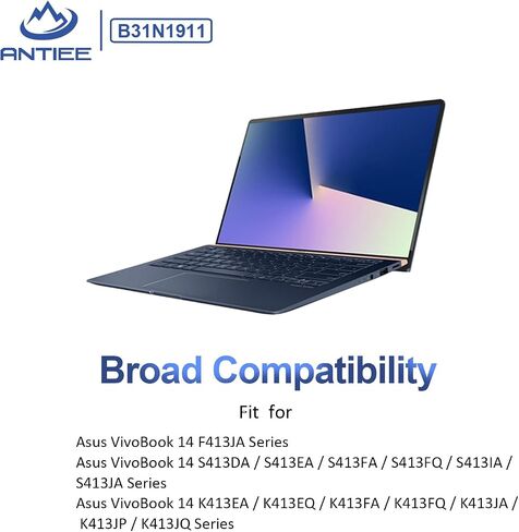 بطارية الكمبيوتر المحمول ANTIEE B31N1911 لـ ASUS VivoBook 14 M413 F413 X413 X421 17 X1702ZA Flip TP420 TP420IA M413DA M413IA M413UA F413JA F413EA F413EP F413FA X413FA X413FF X421EQ X421FA X421IA X421UA in Saudi Arabia
