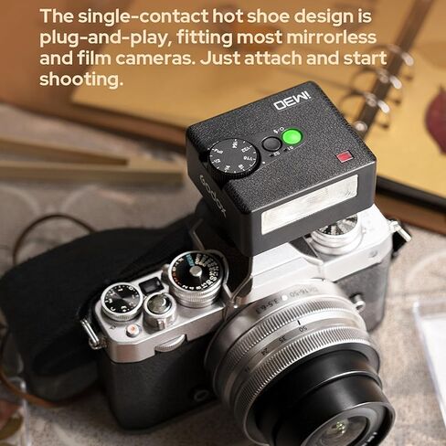 Godox iM30 Mini Camera Flash, Recycle Time≈3.6s, GN≈15 CCT 6500K±200K for Canon, Fuji, Sony, Nikon, Panasonic, Olympus, Pentax and Other SLR Cameras with Single Contact Hot Shoe (Without Battery) in Saudi Arabia