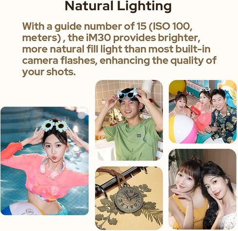Godox iM30 Mini Camera Flash, Recycle Time≈3.6s, GN≈15 CCT 6500K±200K for Canon, Fuji, Sony, Nikon, Panasonic, Olympus, Pentax and Other SLR Cameras with Single Contact Hot Shoe (Without Battery) in Saudi Arabia