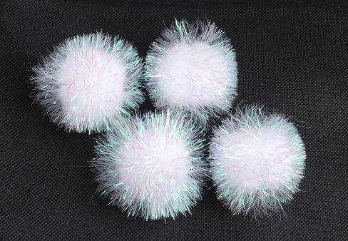 30pcs Big Pom Bushy Sparkle Ball Cat Toy, Interactive Glitter Pom Pom Cat Toy Balls for Kittens (with Tinsel:2 Inch,Red) in Saudi Arabia