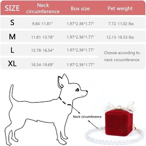 La La Pet® Detachable Pet Wedding Collar with Ring Box Wedding Ring Holder Dog Collar Cat Wedding Collar Couple Ring Storage Box for Proposal Engagement Wedding Party S in Kuwait