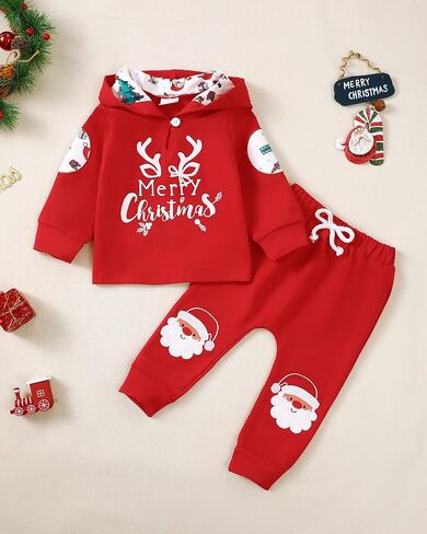 Toddler Baby Boy Clothes Infant Newborn Boy Outfit Long Sleeve Hoodie Sweatshirt Pants Fall Winter Clothes Set in Kuwait