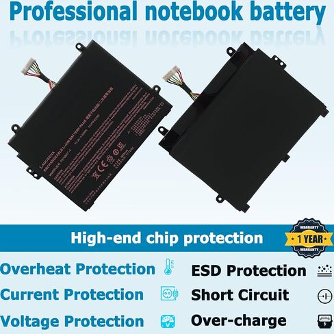 بطارية كمبيوتر محمول P970BAT-4 متوافقة مع E X17801 E X17801(MD 61569 MSN 300 15.2V 62Wh 4-Cell) in Saudi Arabia