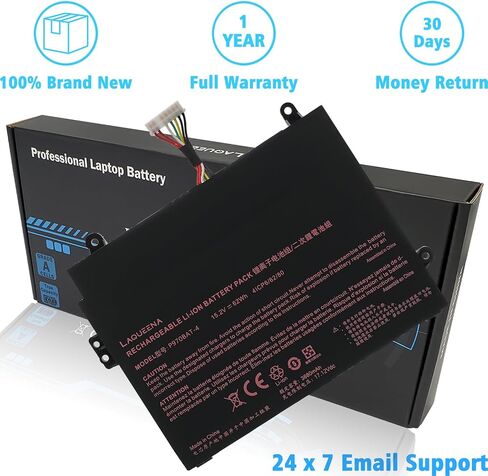 بطارية كمبيوتر محمول P970BAT-4 متوافقة مع E X17801 E X17801(MD 61569 MSN 300 15.2V 62Wh 4-Cell) in Saudi Arabia