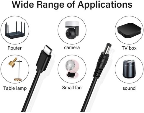 (2pack) 5.5x2.1mm to 5.5x2.5mm DC Adapter Male to Female, Support 5V 12V 20V DC Adapter Made for Car Refrigerator, Asus Laptops, Router, Thermal Printer, Starlink Mini in Kuwait