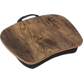 SONGMICS Lap Desk, Bed Tray, Laptop Table with Handle, Cushion, 12.6 x 15.7 x 3.1 Inches, Rustic Brown ULLD109B01