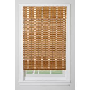 TJ Global Cordless Bamboo Window Blind Sun Shade, Light Filtering Roman Shades - Sarasota Camel (W24 X L64)
