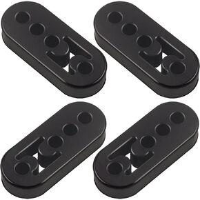 Rubber Exhaust Hanger 4 Pack, 4 Holes Adjustable Muffler Hanger, Universal Muffler Exhaust System, Insulator Bushing Mount, Weather-Proof High Density Tail Pipe Hanger