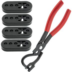 Exhaust Hanger Removal Pliers and 4 Hole Exhaust Hanger Rubber kit, universal exhaust insulators muffler hangers Removal Tool (5PCS)