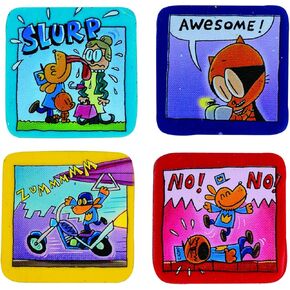 Raymond Geddes Dog Man Comic Erasers Display of 24 in Saudi Arabia