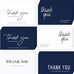 120 Pieces Thank You for Your Order Cards Customer Appreciation Note Cards Thank You for Supporting My Business Card for Small Business Owners Stores Online Retailers 3.5 x 2 Inch, Black and White