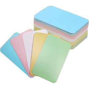 100PCS Small Blank Paper Message Note Business Cards Double-Sided Mini Greeting Place Name Vocabulary Word Flash Cards Graffiti Scrapbookings DIY Gift Tags Label (5 Colors)