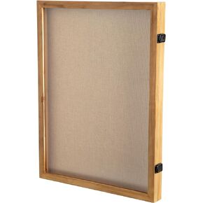 HBCY Creations 11x14 Weathered Brown Wood Shadow Box Display Case - Solid Wood with Acrylic Window - Security Latch - for Mementos and Keepsakes