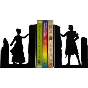 HeavenlyKraft Decorative bookends for Shelves, Couple Bookends, Couple Goal Gifts, Decorative Metal Bookends, Unique Bookends, Non Skid Book Ends, Book Ends for Home/Office Decor/Shelves, 7 Inch Tall