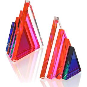 H&D HYALINE & DORA Heavy Crystal Bookends Colorful Decorative Non-Skid Geometric Bookends for Shelves,Decorative Book Holders for Home and Office,Modern Sturdy Book Holders for Heavy Books