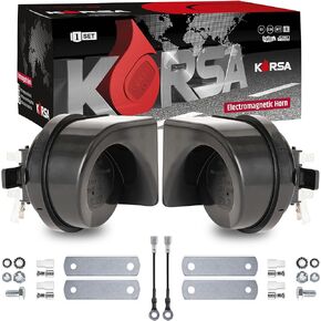 Car Horns, 12V High & Low Tone Horn Set, Upgraded Ultra-Loud Car Horns - Universal Fit - Super Loud Electric Snail Horn for Trucks, Cars, Trains, Motorcycles, Boats - Replacement Car Horns
