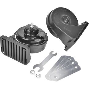 12V Special Interface Car Horn Kit with Removable Grill for Ford, Waterproof 118db Hi-Low Dual Tone Electric Snail Horn for Replacement and Upgrade